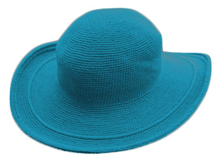 Gardeners Cotton Crochet Sun Hat | UPF 50+ | Teal Blue Color